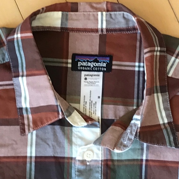 Preowned mens Patagonia long sleeve plaid organic cotton shirt - M - Picture 3 of 6